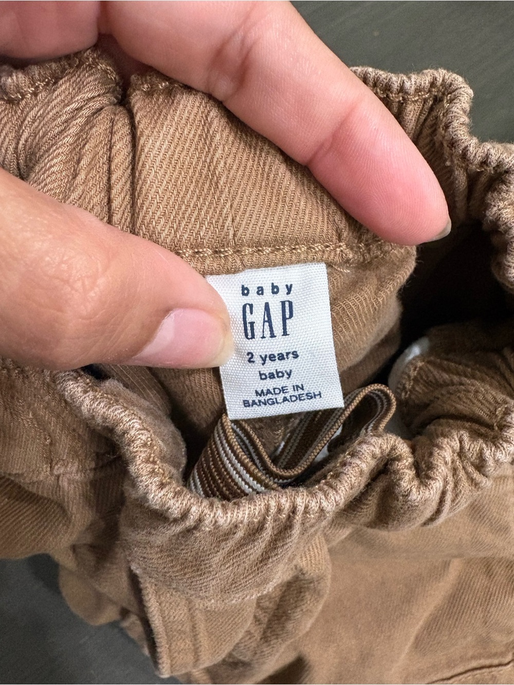 GAP Kids Brown Elastic-Waist Cargo Pants